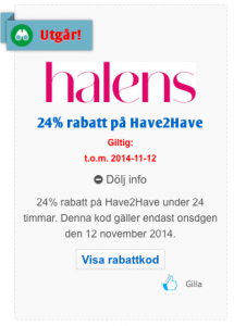 Halens 24% rabatt